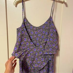 Blu moon gray and purple floral maxi dress